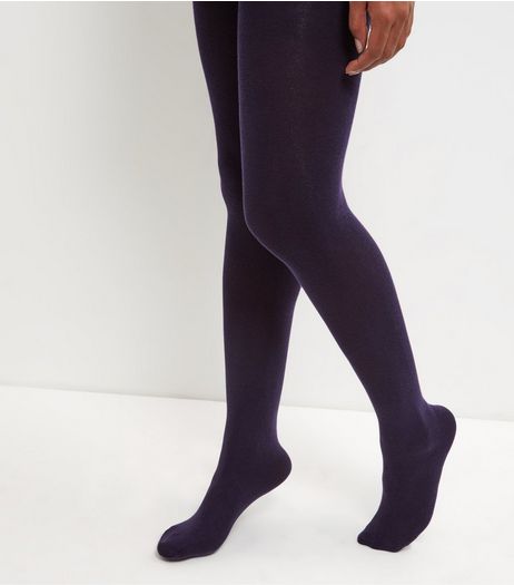 Navy Cotton Mix Tights | New Look