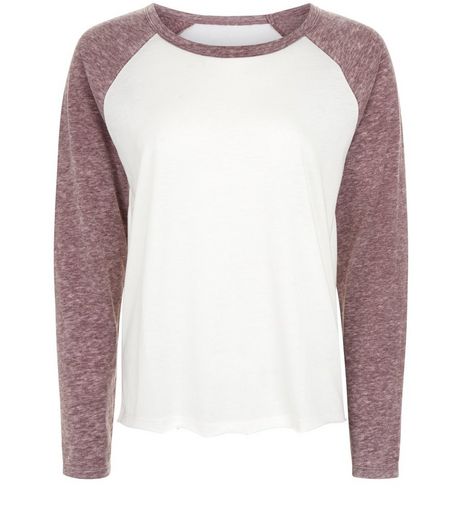 Burgundy Raglan Long Sleeve Top | New Look