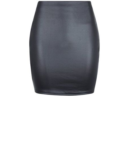 Teens Black Coated Tube Skirt | New Look