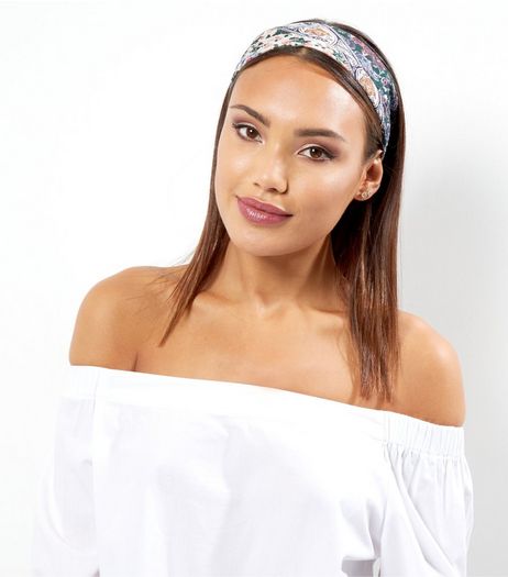 Multicoloured Chiffon Patchwork Bandana | New Look