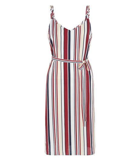 Petite White Stripe Midi Slip Dress | New Look