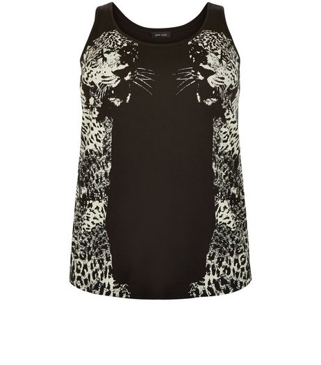 Curves Black Cheetah Print Vest | New Look