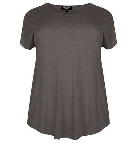 Curves Dark Grey T-Shirt | New Look