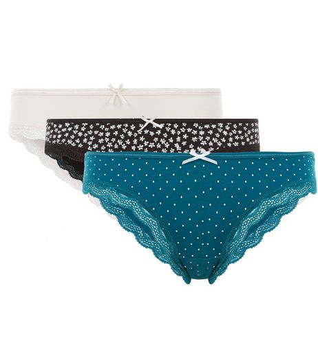 Maternity 3 Pack Blue Under Bump Briefs | New Look