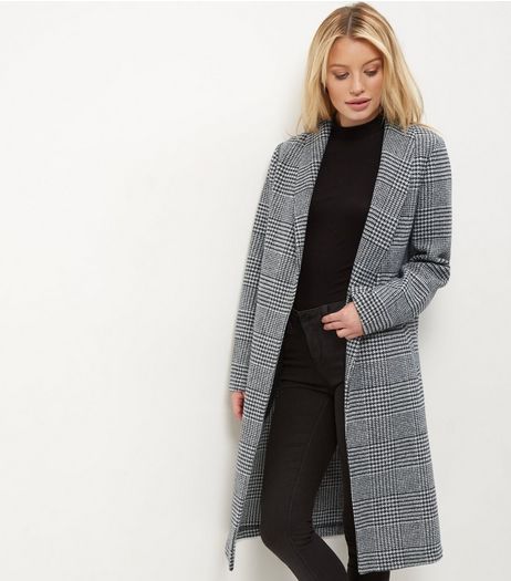 Grey Check Midi Coat | New Look