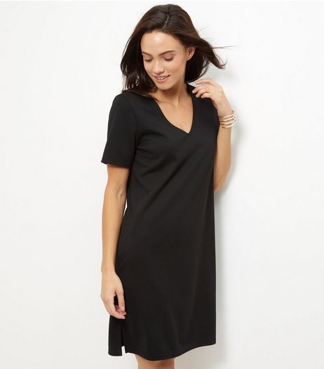 Black V Neck Tunic Dress | New Look