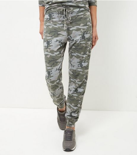 Green Camo Print Joggers | New Look