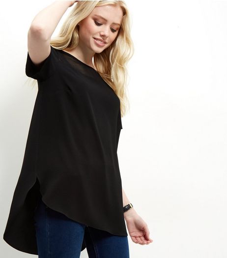 Tall Black Longline T-Shirt | New Look