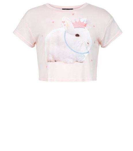 Girls Pink Princess Bunny Print T-shirt | New Look