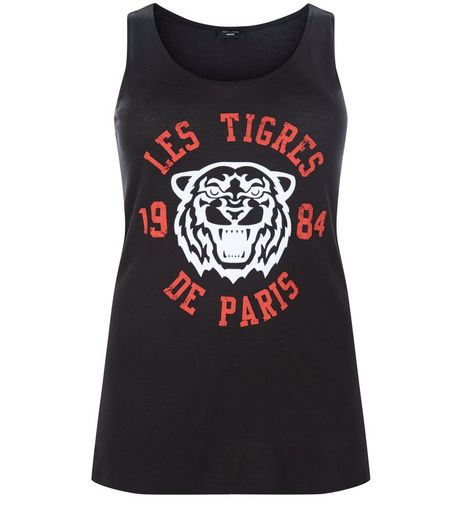 Curves Black Tiger Print Vest | New Look