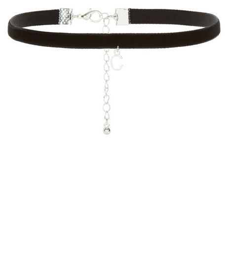 Black C Initial Choker | New Look