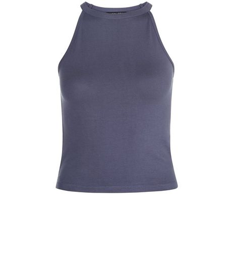 Teens Charcoal Funnel Neck Sleeveless Top | New Look