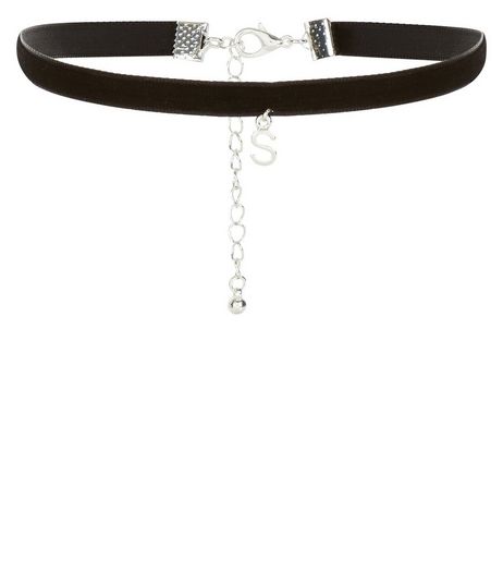 Black S Initial Choker | New Look