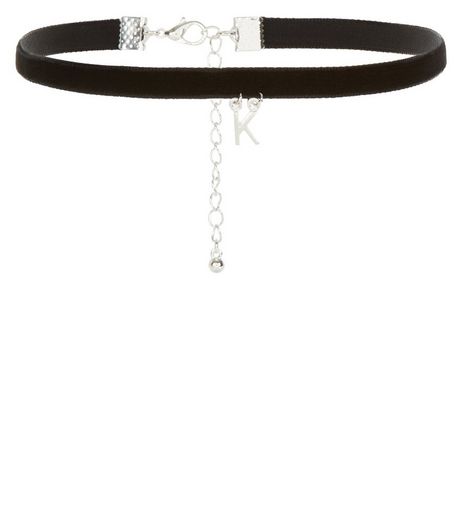Black K Initial Choker | New Look