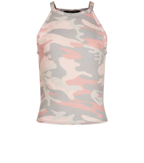 Teens Pink Camo Print Cami | New Look