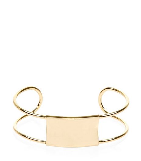 Gold Bar Cut Out Cuff | New Look