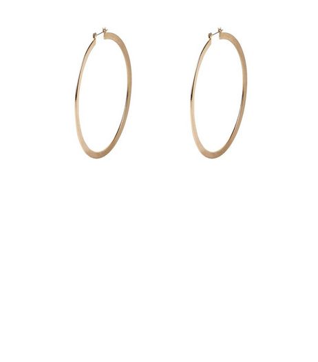 Gold Textured Hoop Earrings | New Look