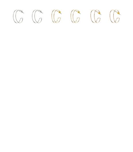 3 Pack Silver Gold Rose Gold Wire Hoop Earrings | New Look