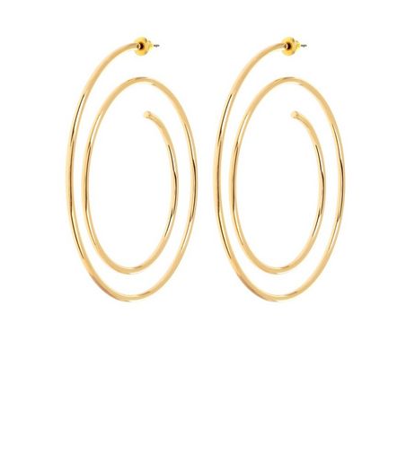Gold Spiral Hoop Earrings | New Look