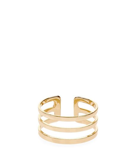 Gold Bar Cuff Ring | New Look