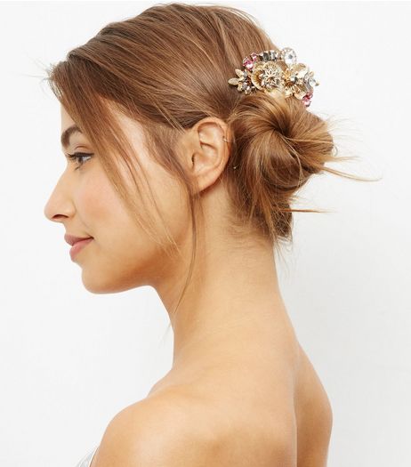 Gold Jewel Hair Brooch | New Look