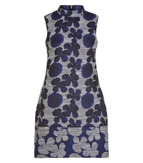 AX Paris Navy Embroidered Floral Print Dress | New Look