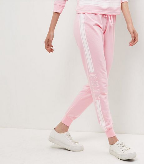 Pink Contrast Chic Side Panel Joggers | New Look