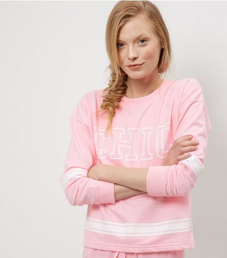 Pink Chic Stripe Trim Sweater | New Look