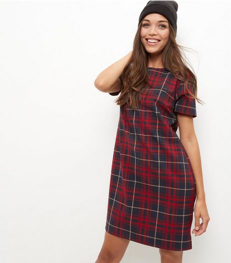 Blue Check Tunic Dress | New Look