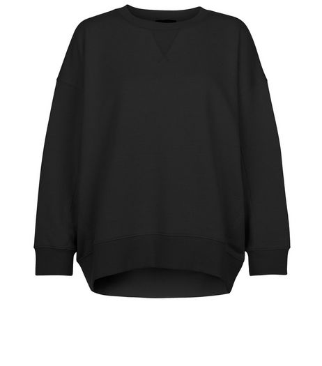 Petite Black Oversized Sweater | New Look