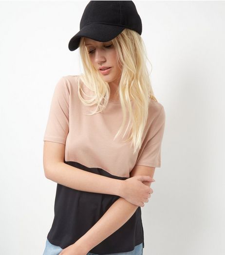 Black Colour Block Boyfriend T-Shirt | New Look