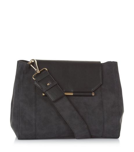 Black Suedette Shoulder Bag | New Look