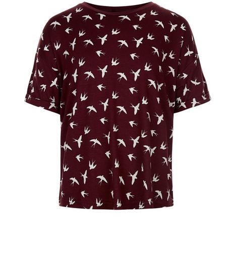 Teens Red Swallow Print T-shirt | New Look