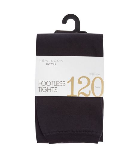 Curves Black 120 Denier Footless Tights | New Look
