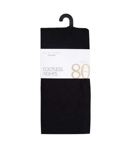 Curves Black 80 Denier Footless Tights | New Look