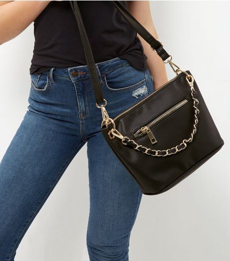 Black Chain Strap Across Body Bag | New Look