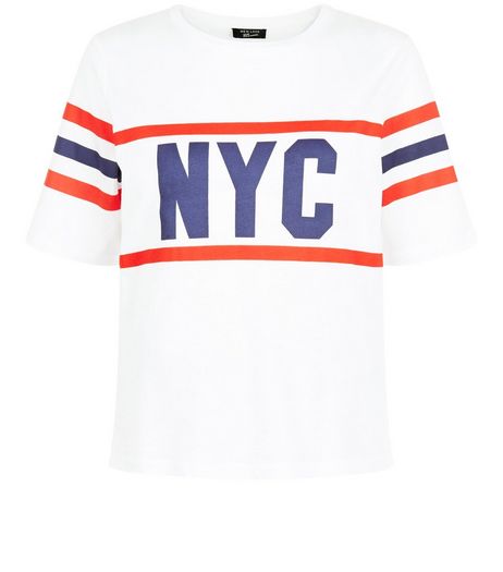 Teens White NYC Stripe T-Shirt | New Look