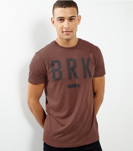 Brown BRK Print T-Shirt | New Look