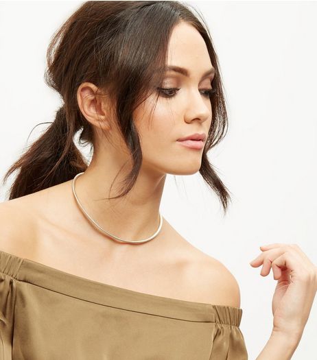 Gold Slim Flexi Choker | New Look