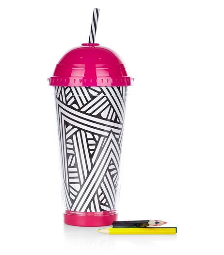 Black Colouring In Cup and Straw | New Look