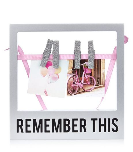 Grey Remember This Photo Plaque | New Look