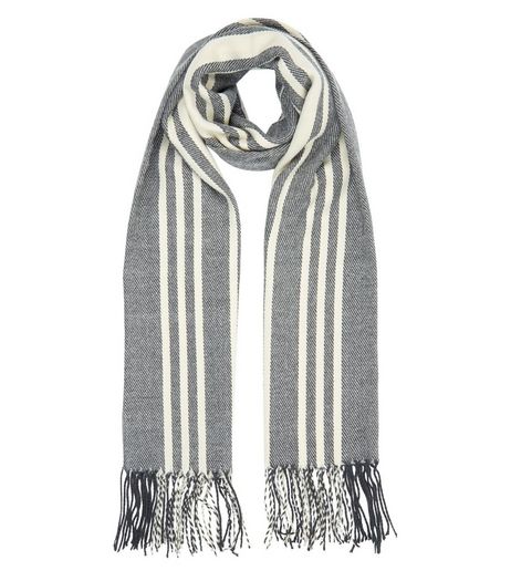 Cream Wide Stripe Scarf | New Look