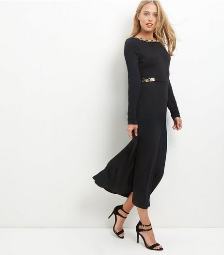 Mela Black Embellished Maxi Dress | New Look