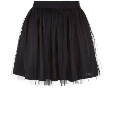 Teens Black Mesh Layered Skirt | New Look