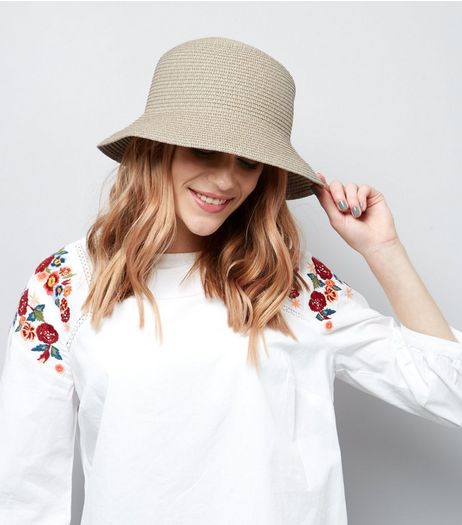 Stone Straw Bucket Hat | New Look