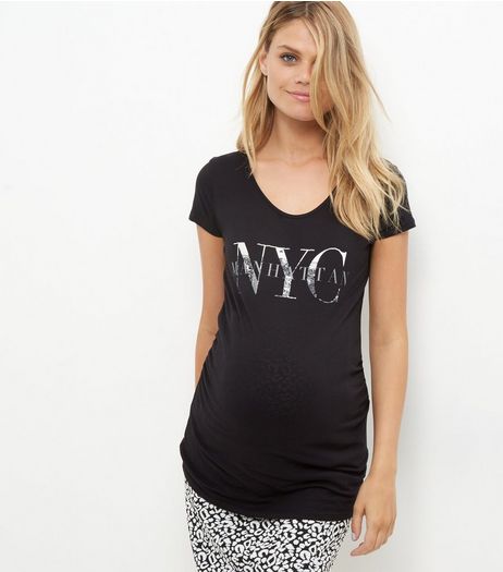 Maternity Black NYC T-Shirt | New Look