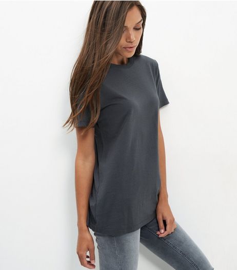 Dark Grey Boyfriend T-Shirt | New Look