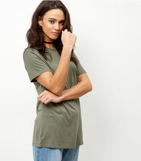 Olive Green Boyfriend T-Shirt | New Look