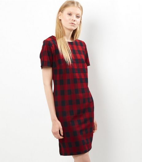 Red Check Tunic Dress | New Look