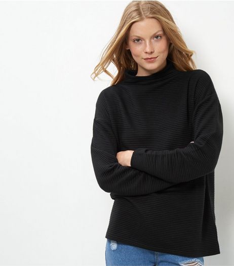 Black Ribbed Turtle Neck Sweater | New Look